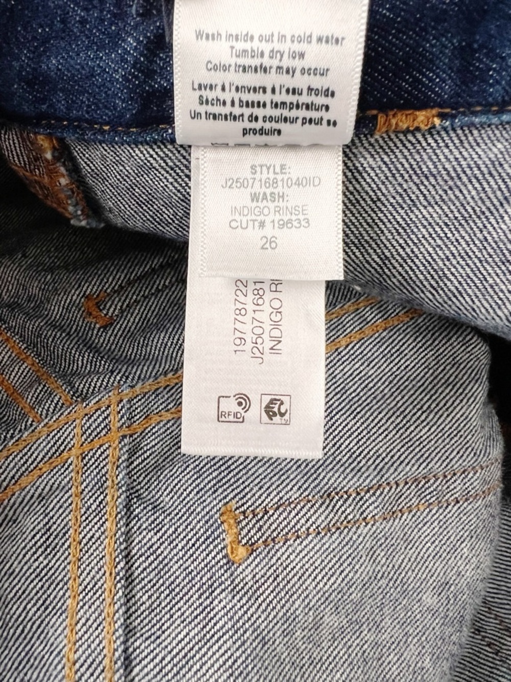 Veronica Beard Taylor Wide Leg High Rise Patch Pocket Jeans Indigo Rinse Size 26 - Picture 9 of 12
